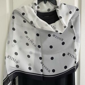 Yiner 100% Silk Polka Dot Scarf/Shawl NWOT